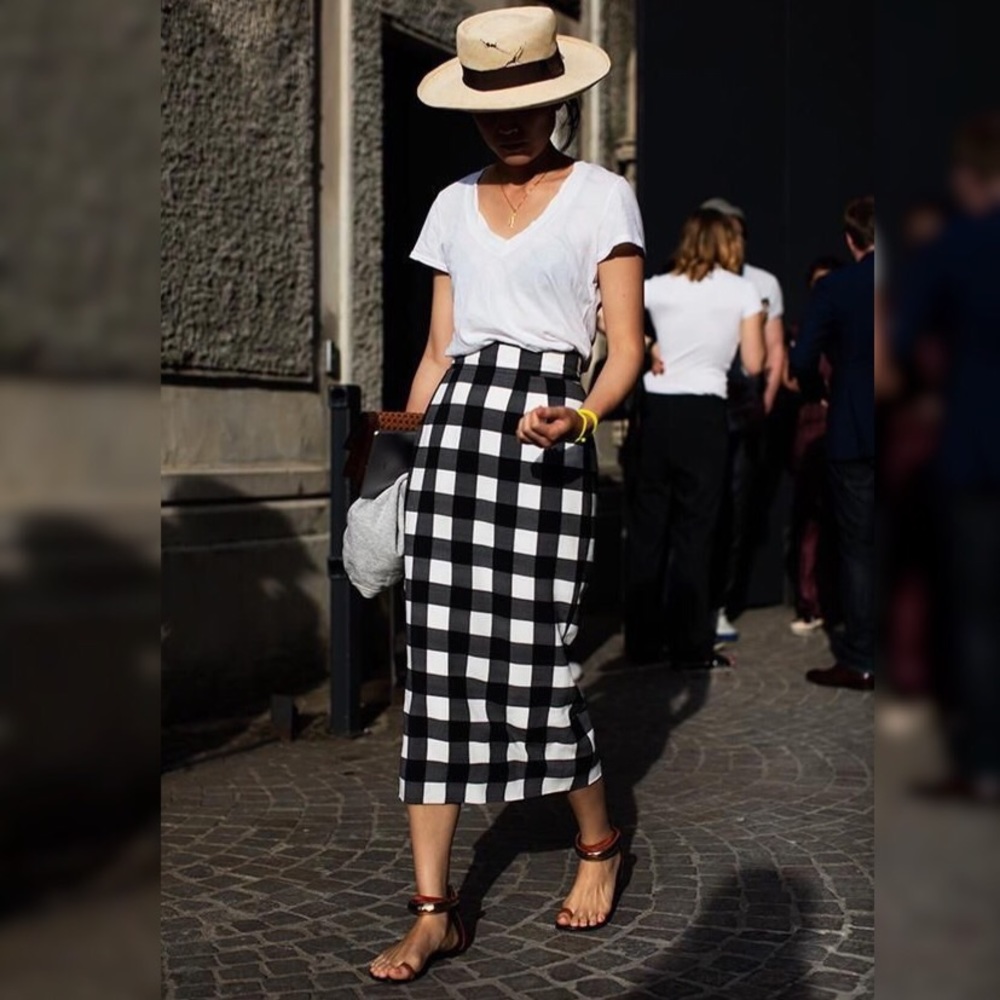 Plaid Pencil Skirt